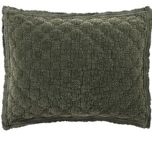 POTTERY BARN NWT velvet lattice handcrafted quilted stitch -loden -26x20